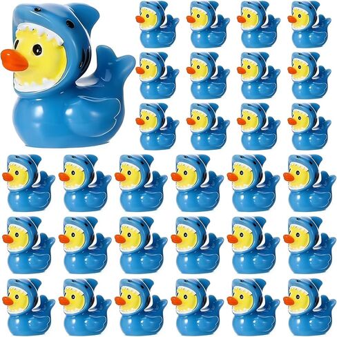 50 Pcs Mini Resin Ducks Shark Themed Ducks Tiny Resin Duck Figures for DIY Miniature Craft Garden Party Decor(Blue) in Saudi Arabia