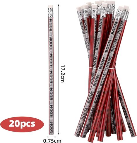 SAVITA 20pcs Pixel Pencils, Green & Red Wooden Video Game Themed Pens with Erasers Boom Party Supplies for Classroom School Prizes Birthday & Office Stationery for Students Kids (Style 1) in Kuwait