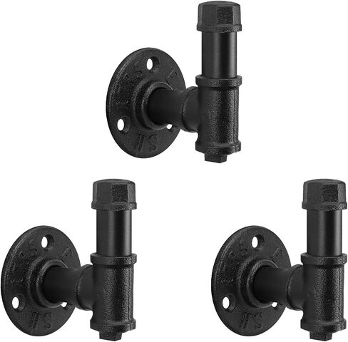 3 عبوات من رداء الحمام وخطاطيف المناشف من NearMoon للتعليق، خطافات مثبتة على الحائط من الأنابيب الصناعية العتيقة على الطراز الريفي، خطاف معطف للأجهزة شديدة التحمل للحمام والمطبخ (3 بوصات) in Kuwait