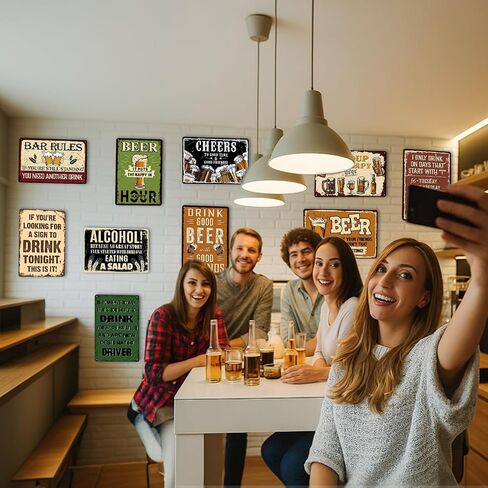 10PCS Funny Vintage Metal Tin Signs, 12x8 Inch Humor Wall Art for Man Cave, Garage or Basement Decor, Great Gift for Dad, Father’s Day or Birthday in Saudi Arabia