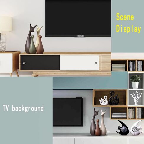 Ceramic Deer Family Statue Sculpture Mom Dad and Baby Animal Art Porcelain Figurine Home Decor Decorations for Living Room Book Shelf Cabinet Office Table Desk Top Ornament (A1, Three) in Saudi Arabia