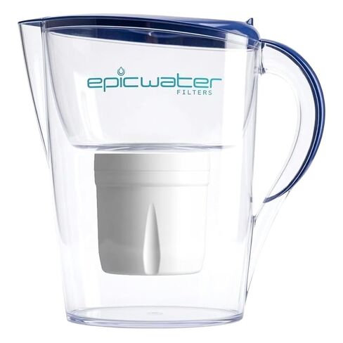 Epic Water Filters Pure Filter Pitchers for Drinking Water, 10 Cup 150 Gallon Filter, Tritan BPA Free, Removes Fluoride, Chlorine, Lead, Forever Chemicals (White & Bamboo) in Saudi Arabia