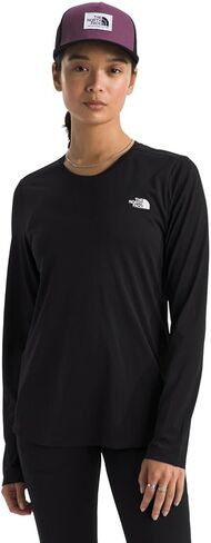 تي شيرت نسائي طويل الأكمام من THE NORTH FACE (مقاس قياسي ومقاس كبير)، بترولي منتصف الليل، كبير in Saudi Arabia