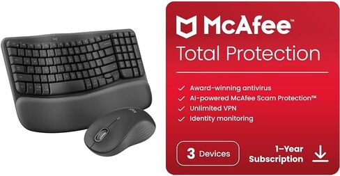 McAfee Total Protection 3-Device 2025 Ready |Security Software Includes Antivirus, Secure VPN, Password Manager, Identity Monitoring | 1 Year Subscription with Auto Renewal in Saudi Arabia
