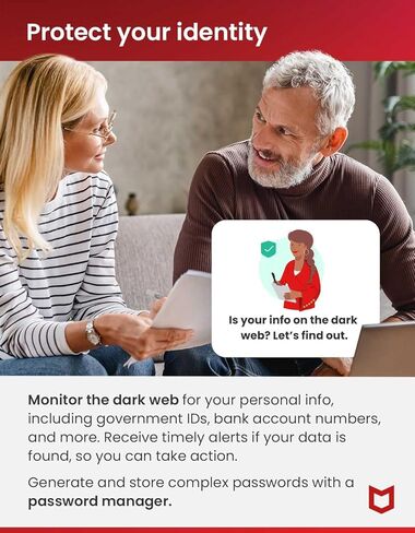 McAfee Total Protection 3-Device 2025 Ready |Security Software Includes Antivirus, Secure VPN, Password Manager, Identity Monitoring | 1 Year Subscription with Auto Renewal in Saudi Arabia
