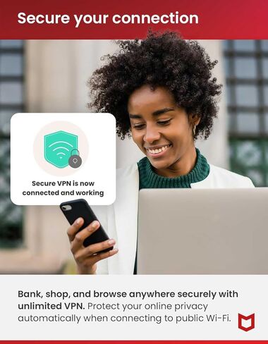 McAfee Total Protection 3-Device 2025 Ready |Security Software Includes Antivirus, Secure VPN, Password Manager, Identity Monitoring | 1 Year Subscription with Auto Renewal in Saudi Arabia