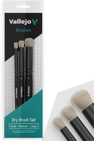 Vallejo - Detail Series Definition Set | Miniature Paint Brushes | Flagged Synthetic Bristles | Sizes 4/0, 3/0 and 2/0 | Lightweight and Ergonomic Wooden Handles | Ideal for Acrylic Detail Work in Saudi Arabia
