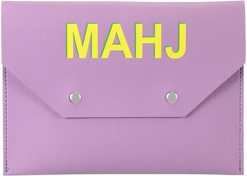 Leather Mahjong Card Clutch Holder Pouch for Cards Mahjong Accessories Protective Cover Case with Secure Closure Ideal Gift for Lover Playing Game Night(8x6 Inch,Hot Pink) in Kuwait