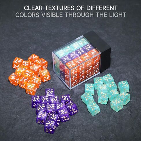 SIXPOINTS 36Pcs 12mm MTG Counter Dice Plus 1 Life Counters +1/+1 Tokens 3 Color 6 Sided Dice Set with Case for Magic The Gathering, MTG, TCG, Card Games Accessories (MTG 12mm +/- Dice Counters#C) in Saudi Arabia