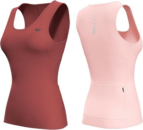Wulibike Sleeveless Cycling Jersey Women Running Shirts Vest bike top Summer Biking tank With Pockets Pink S in Saudi Arabia