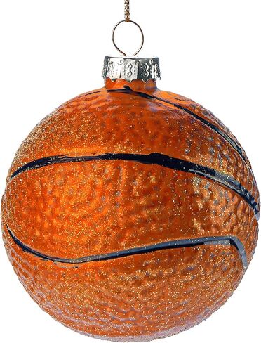 joiedomi عيد الميلاد كرة السلة زخرفة الزجاج، الكرة الرياضية الزجاج في مهب زخرفة الكرة لتزيين شجرة عيد الميلاد، الأولاد زخرفة رياضية لعيد الميلاد هدية عطلة حزب صالح الديكور الداخلي in Kuwait