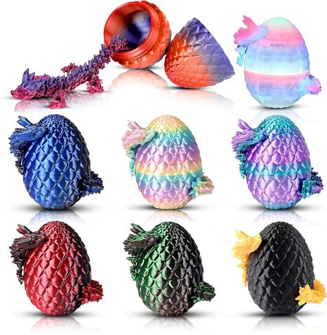 24PCS 3D Printed Dragon Toys Eggs with Dragon Inside, Basket Stuffers for Boys & Girls, Easter Theme Party Favors, Easter Egg Hunt, Classroom Prize Supplies Gifts in Saudi Arabia