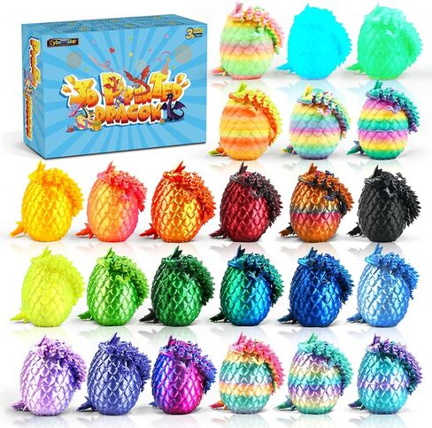 24PCS 3D Printed Dragon Toys Eggs with Dragon Inside, Basket Stuffers for Boys & Girls, Easter Theme Party Favors, Easter Egg Hunt, Classroom Prize Supplies Gifts in Saudi Arabia