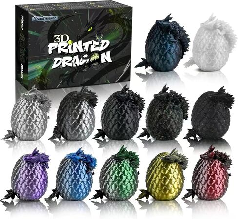 24PCS 3D Printed Dragon Toys Eggs with Dragon Inside, Basket Stuffers for Boys & Girls, Easter Theme Party Favors, Easter Egg Hunt, Classroom Prize Supplies Gifts in Saudi Arabia