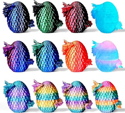 24PCS 3D Printed Dragon Toys Eggs with Dragon Inside, Basket Stuffers for Boys & Girls, Easter Theme Party Favors, Easter Egg Hunt, Classroom Prize Supplies Gifts in Saudi Arabia