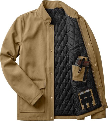URBAN BUCK Concealed Carry Jacket Men Insulated Heavy-Duty Tactical Sherpa Stealth Jacket with Pockets in Saudi Arabia