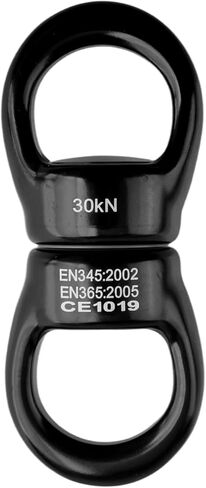 YAPJEB 30kN Swing Swivel، جهاز صامت لدوران 360 درجة معتمد من CE للتسلق، أرجوحة الشجرة، الرقص الجوي، الأرجوحة، حلقة تسلق متوافقة (أسود وأصفر) in Kuwait