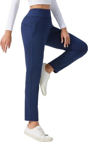 سراويل عمل شتوية مبطنة بالصوف من HOTSUIT، عالية الخصر، سراويل سفر حرارية للمشي لمسافات طويلة، جيوب، أسود، L in Saudi Arabia