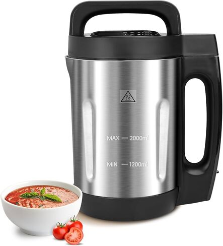 Soup Maker 1.6 L, 4-in-1 Multifunctional Smooth Soup and Chunky Soup Machine Maker with LCD Control Panel, Stainless Steel Electric Hot Soup Maker, 2-5 Servings, Smart Living for Home Use in Saudi Arabia