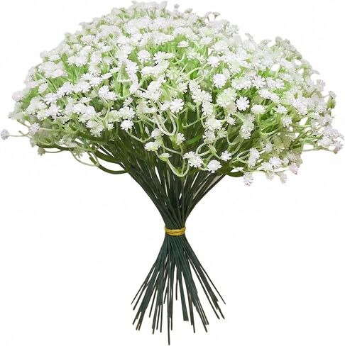 40 Pcs Babys Breath Artificial Flowers,Gypsophila Artificial Flowers, Fake White Baby's Breath Flowers Artificial Bulk for Wedding Floral Arrangement Party Decor in Saudi Arabia