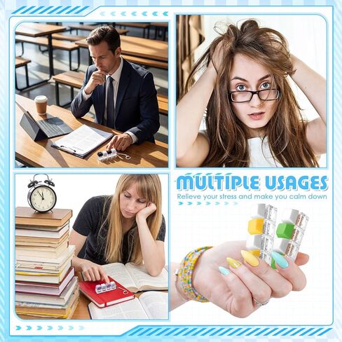 8 Pcs Silent and Click Sound Keyboard Adult Fidget Clicker Toy 4-in-1 Keyboard Fidget Keychain Cube Mechanical Key Button Clicker Stress Relief Gift for Office School Home to Pass The Time in Saudi Arabia