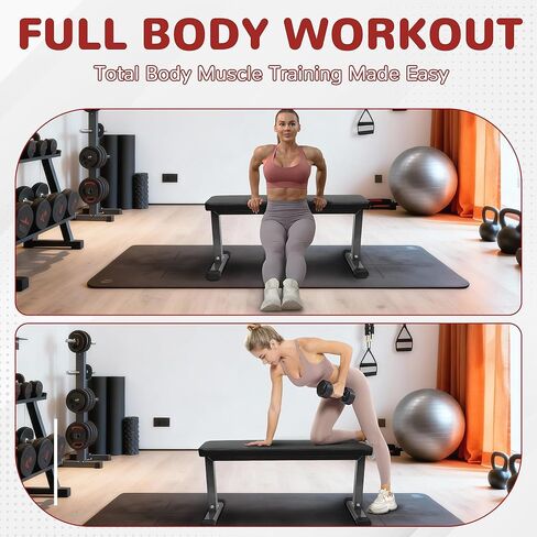 مقعد Fitvids المسطح للوزن، مقعد تمرين مسطح عالي التحمل لتدريب الأثقال في صالة الألعاب الرياضية المنزلية in Saudi Arabia