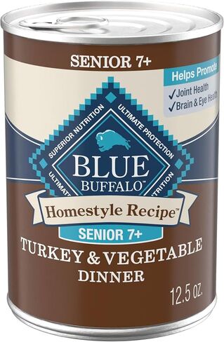 Blue Buffalo Homestyle Recipe Senior 7+ Turkey and Lamb Wet Dog Food for Senior 7+ Dogs, 12.5 oz. Cans, 6 Count Variety Pack in Kuwait