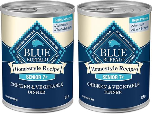 Blue Buffalo Homestyle Recipe Senior 7+ Turkey and Lamb Wet Dog Food for Senior 7+ Dogs, 12.5 oz. Cans, 6 Count Variety Pack in Kuwait