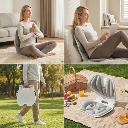 Jarler Foldable Ergonomic Lumbar Support Curve for Office Chair, Portable Posture Corrector Back Curve Seat, Pain Relief (Gray, M) in Saudi Arabia