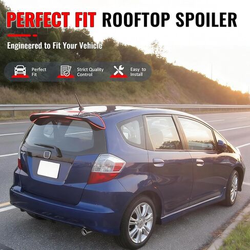 IKON MOTORSPORTS, Rear Window Roof Spoiler Compatible with 2009-2013 Honda Fit, Sport OE Style Gloss Black ABS Top Roofline Windshield Visor Spoiler Wing in Saudi Arabia