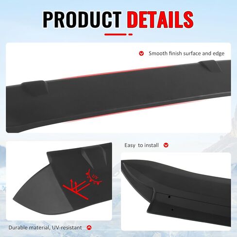IKON MOTORSPORTS, Rear Window Roof Spoiler Compatible with 2009-2013 Honda Fit, Sport OE Style Gloss Black ABS Top Roofline Windshield Visor Spoiler Wing in Saudi Arabia