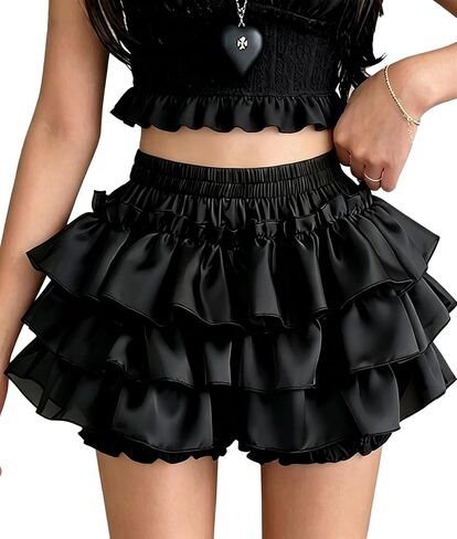 Bloomers for Women Y2k Lolita Ruffle Shorts Punk Pumpkin Pants Layered Pettipants Boyshorts (US0-US14) in Saudi Arabia