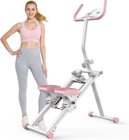 OWLSKY Stair Stepper للمنزل، آلة تمرين التسلق العمودي مع إطار مثلث ثابت، شاشة LCD، حركة سلسة وهادئة، معدات تمرين الجسم بالكامل، تدعم 330 رطلاً in Kuwait
