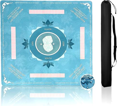 Mahjong Mat for Table Waterproof Anti-Wrinkle No Creases 31.5"" Anti-Slip Noise-Reducing Game Mat Table Cover for Mahjong Poker Board Games Dominoes (Pink) in Saudi Arabia