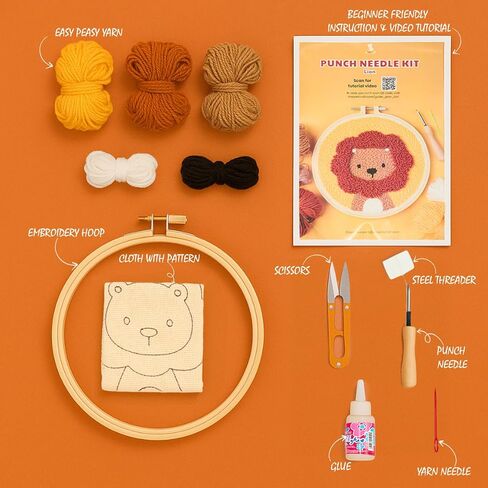 MayAnC Neko Plush Toy DIY Punch Needle Kit for Beginners, Embroidery Starter Kit with Step by Step Video Instruction for Beginners Starter, Healing Weave Punch Stitching Kit in Saudi Arabia