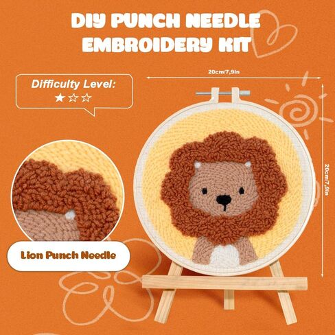 MayAnC Neko Plush Toy DIY Punch Needle Kit for Beginners, Embroidery Starter Kit with Step by Step Video Instruction for Beginners Starter, Healing Weave Punch Stitching Kit in Saudi Arabia