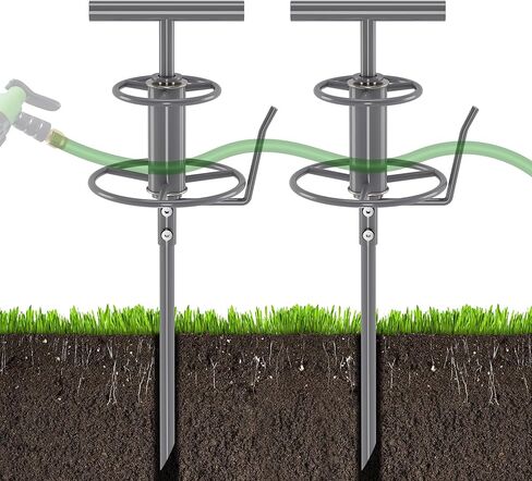 Walensee 32 بوصة دليل خرطوم الحديقة سبايك الزاوية اليمنى خرطوم سحب الوقوف، بكرة خرطوم معدنية شديدة التحمل لزاوية الحديقة بكرة خرطوم الري المساعدة، معدات سقي الحديقة والحديقة، حامي زهرة النبات in Kuwait