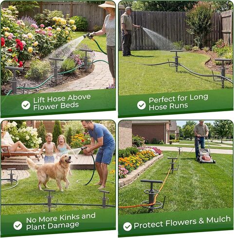 Walensee 32 بوصة دليل خرطوم الحديقة سبايك الزاوية اليمنى خرطوم سحب الوقوف، بكرة خرطوم معدنية شديدة التحمل لزاوية الحديقة بكرة خرطوم الري المساعدة، معدات سقي الحديقة والحديقة، حامي زهرة النبات in Kuwait
