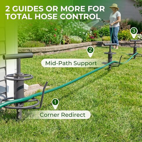 Walensee 32 بوصة دليل خرطوم الحديقة سبايك الزاوية اليمنى خرطوم سحب الوقوف، بكرة خرطوم معدنية شديدة التحمل لزاوية الحديقة بكرة خرطوم الري المساعدة، معدات سقي الحديقة والحديقة، حامي زهرة النبات in Kuwait