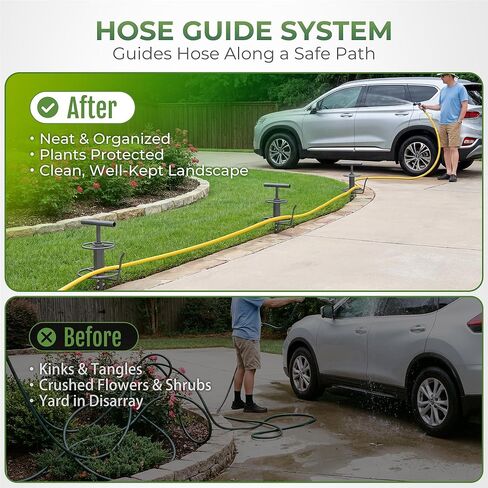 Walensee 32 بوصة دليل خرطوم الحديقة سبايك الزاوية اليمنى خرطوم سحب الوقوف، بكرة خرطوم معدنية شديدة التحمل لزاوية الحديقة بكرة خرطوم الري المساعدة، معدات سقي الحديقة والحديقة، حامي زهرة النبات in Kuwait