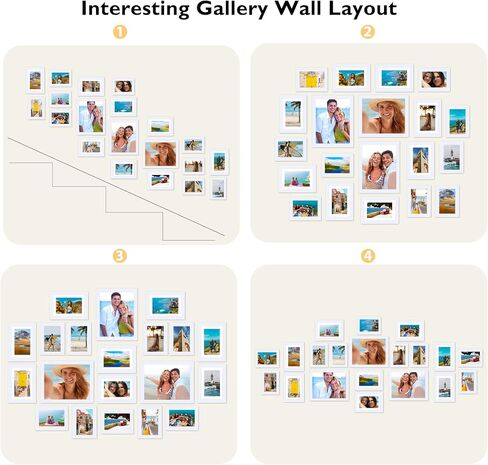 20 Packs Picture Frames Collage Wall Decor for Wall Hanging or Tabletop Display, Gallery Wall Frame Set for Family, Multi Sizes Photo Frames Collage Including 3Pcs 8x10, 8Pcs 5x7, 9Pcs 4x6, Black in Saudi Arabia
