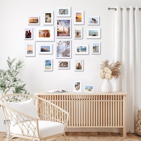 20 Packs Picture Frames Collage Wall Decor for Wall Hanging or Tabletop Display, Gallery Wall Frame Set for Family, Multi Sizes Photo Frames Collage Including 3Pcs 8x10, 8Pcs 5x7, 9Pcs 4x6, Black in Saudi Arabia