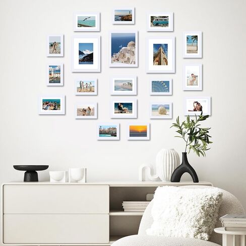 20 Packs Picture Frames Collage Wall Decor for Wall Hanging or Tabletop Display, Gallery Wall Frame Set for Family, Multi Sizes Photo Frames Collage Including 3Pcs 8x10, 8Pcs 5x7, 9Pcs 4x6, Black in Saudi Arabia