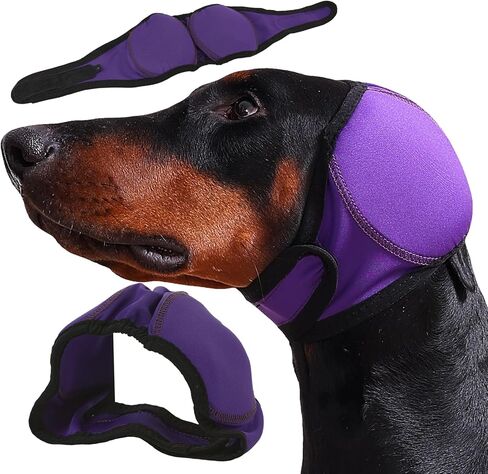 Dog Ear Muffs & Swim Cap and No Shake Ear Wrap for Bathing, Hematoma, Drying & Noise Anxiety Relief - Elastic Waterproof Ear Protection with Calming Hoodie for Grooming in Saudi Arabia