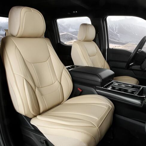 Coverland Custom Car Seat Covers Compatible with 2001-2006 Chevy Tahoe Captain Seats 60/40 Split Bench 50/50 Bench with Seatbelt - Premium Leather Waterproof Interior Protector [Front-Dark Gray] in Saudi Arabia