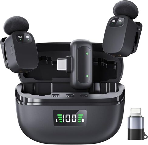 5 Gram Wireless Mini Microphone Plug-and-Plays for iPhone, Android, ipad, PC. Lavalier Mic Offers Super Crystal Sound, Newly Upgraded Noise Reduction for TikTok YouTube Podcast Vlog in Saudi Arabia