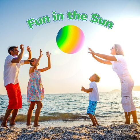 ArtCreativity Rainbow Playground Ball for Kids with Hand Pump, Bouncy 18 Inch Rubber Kick Ball for Backyard, Park & Beach Outdoor Fun, Beautiful Rainbow Colors, Durable Outdoor Toys for Boys & Girls in Saudi Arabia