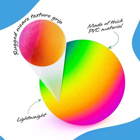 ArtCreativity Rainbow Playground Ball for Kids with Hand Pump, Bouncy 18 Inch Rubber Kick Ball for Backyard, Park & Beach Outdoor Fun, Beautiful Rainbow Colors, Durable Outdoor Toys for Boys & Girls in Saudi Arabia