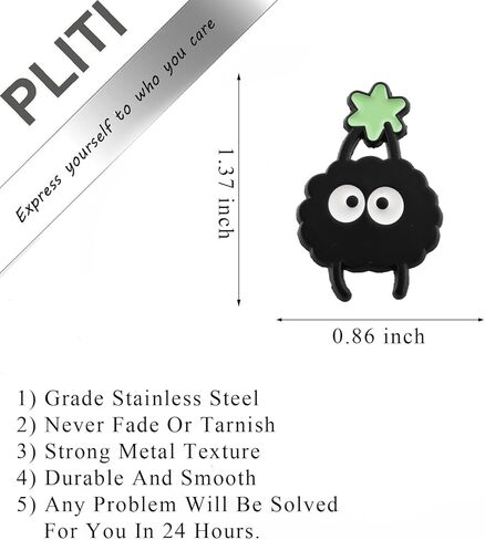 PLITI Anime Inspired Gift Dust Elf Gift Soot Sprite Brooch Pin Soot Cartoon Movie Lover Gifts No Face Ghibli Anime Gifts in Saudi Arabia