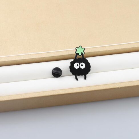 PLITI Anime Inspired Gift Dust Elf Gift Soot Sprite Brooch Pin Soot Cartoon Movie Lover Gifts No Face Ghibli Anime Gifts in Saudi Arabia
